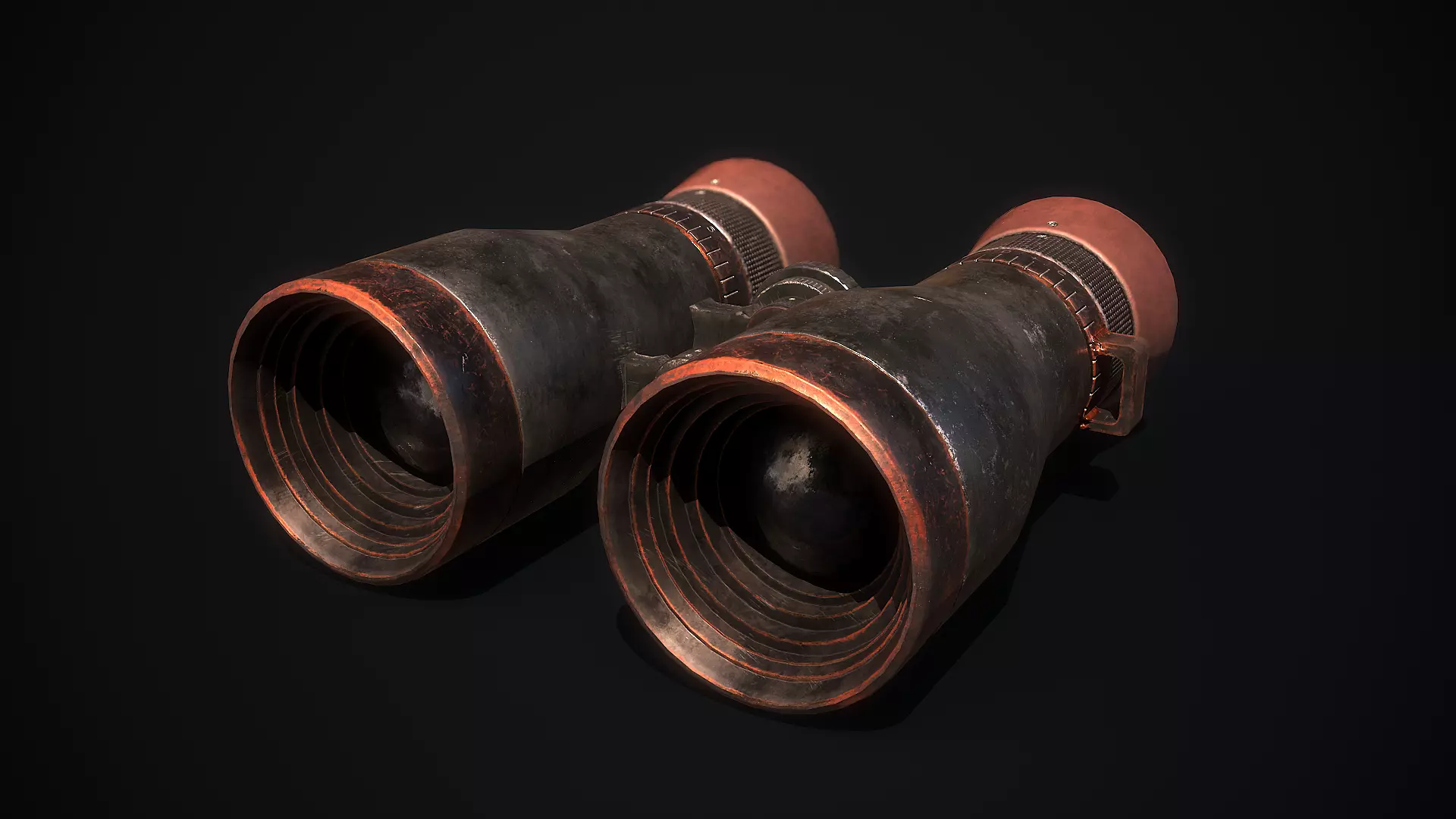 Old Binoculars Low-poly 3D model_0