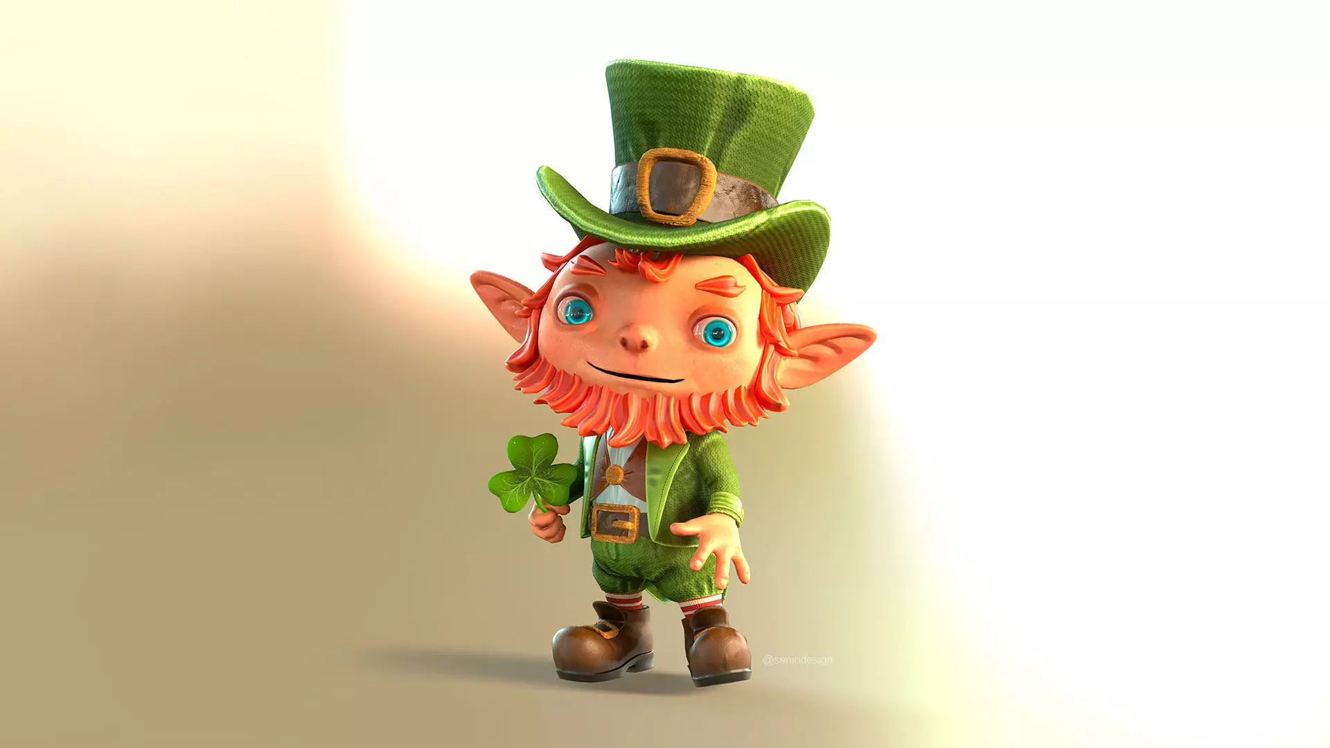 Leprechaun Low-poly 3D model_0