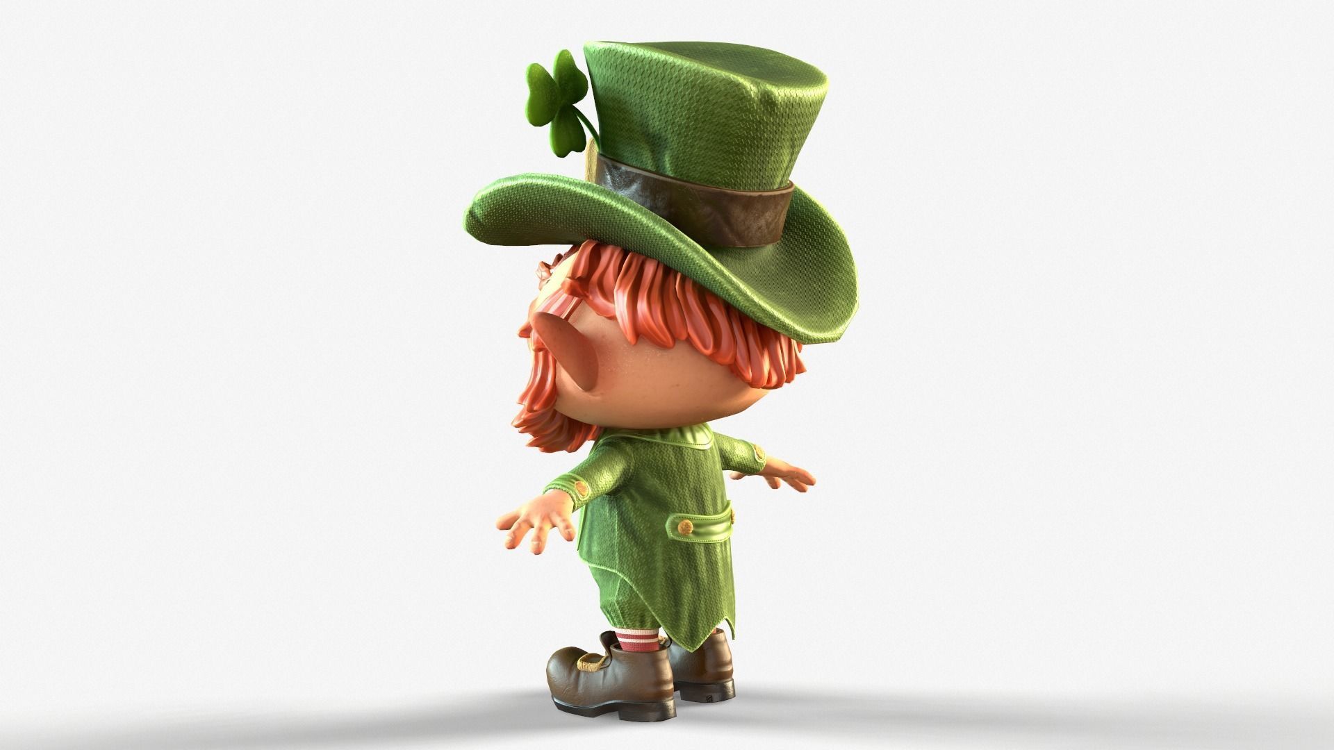 Leprechaun Low-poly 3D model_28