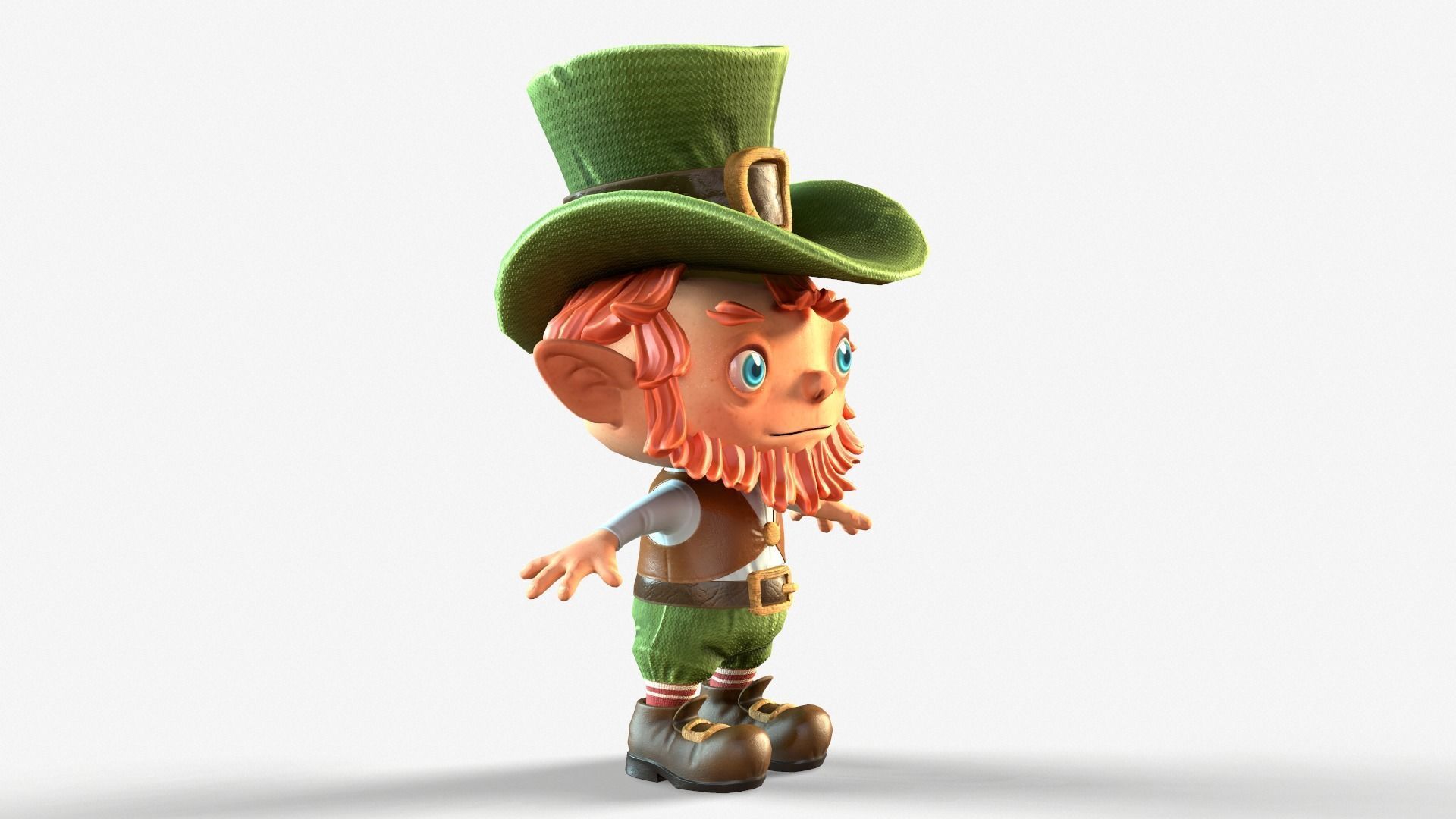 Leprechaun Low-poly 3D model_9