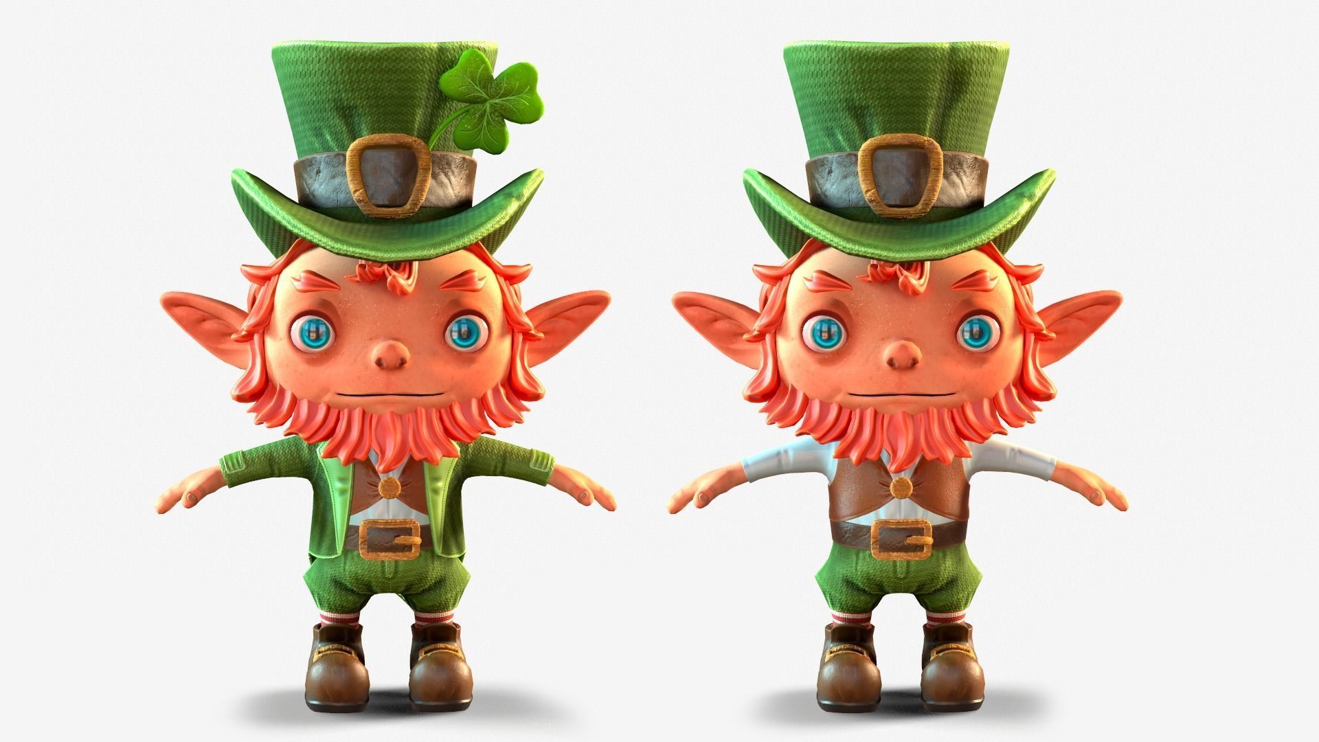 Leprechaun Low-poly 3D model_3