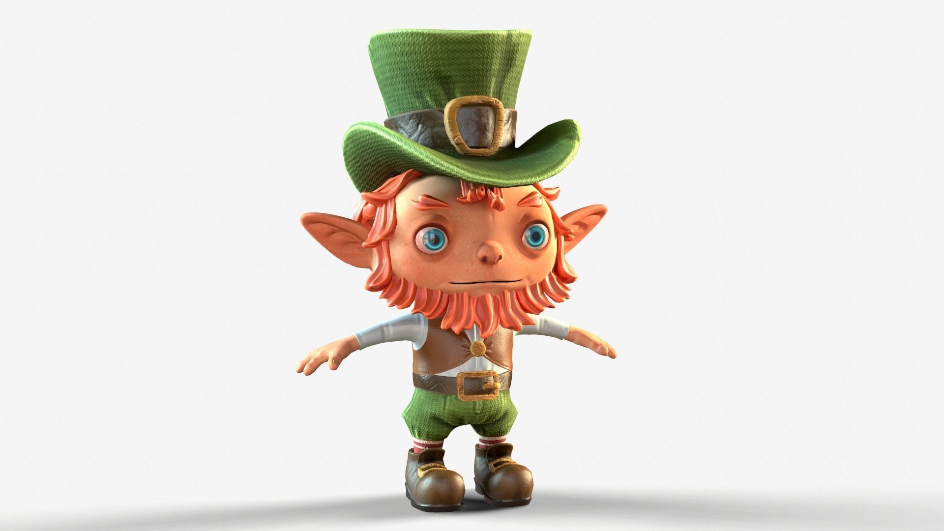 Leprechaun Low-poly 3D model_5