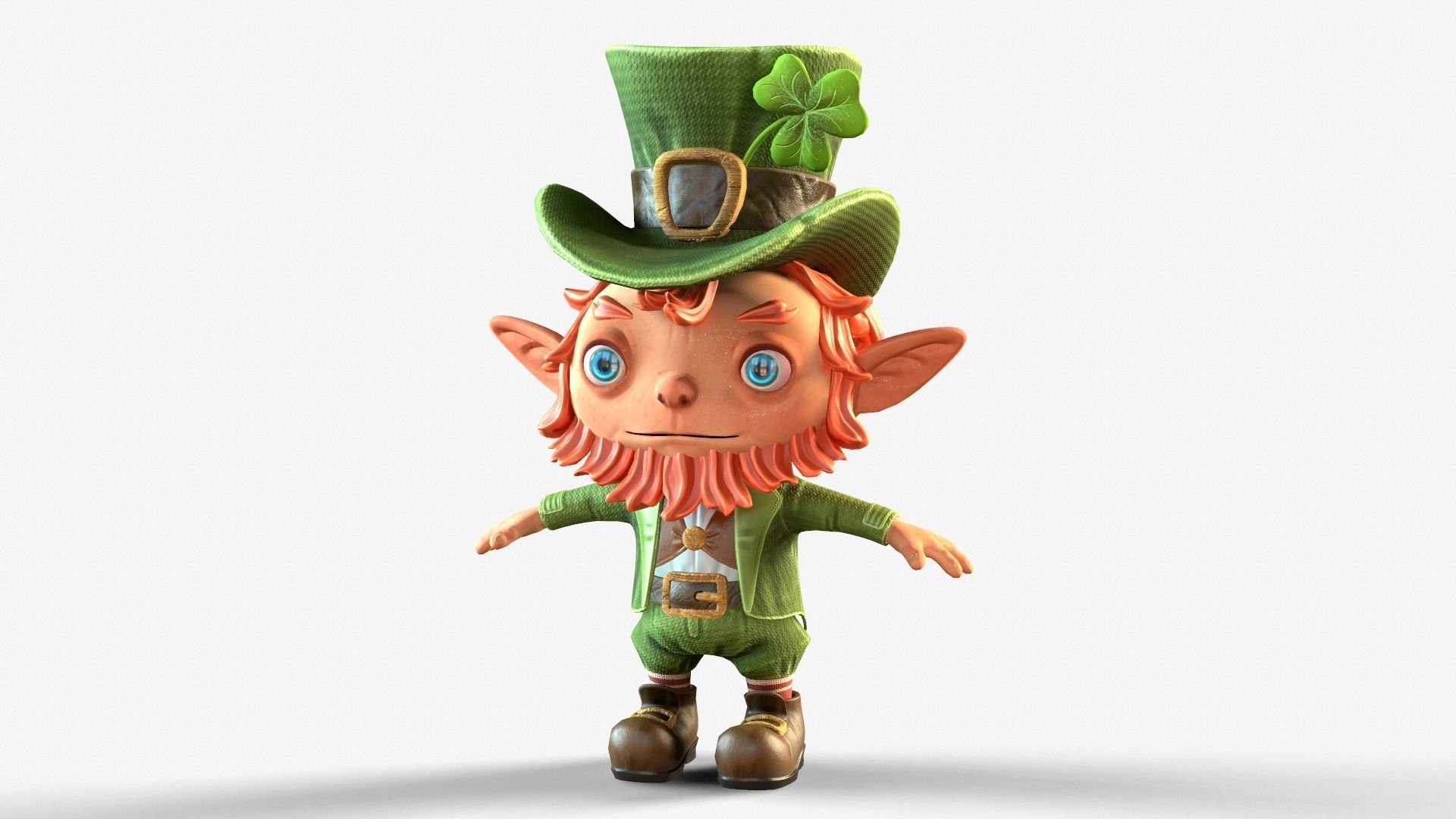 Leprechaun Low-poly 3D model_40
