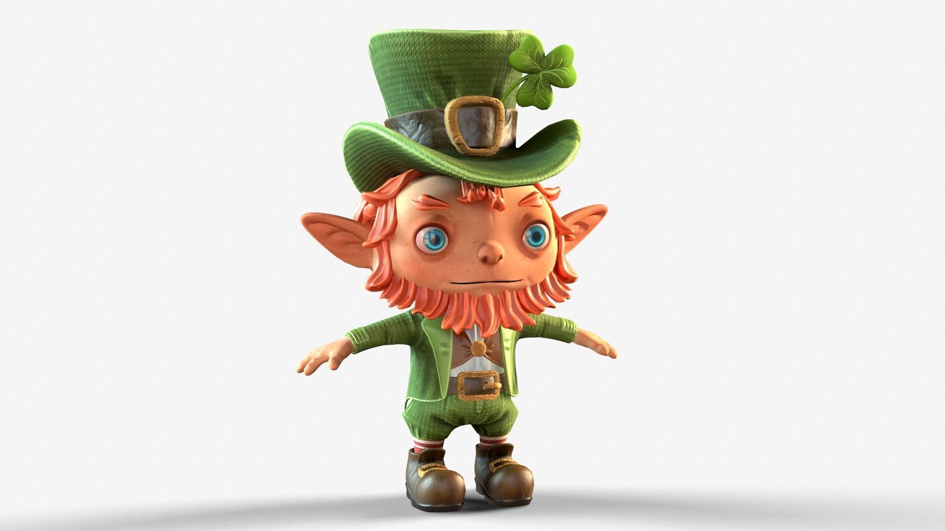 Leprechaun Low-poly 3D model_4