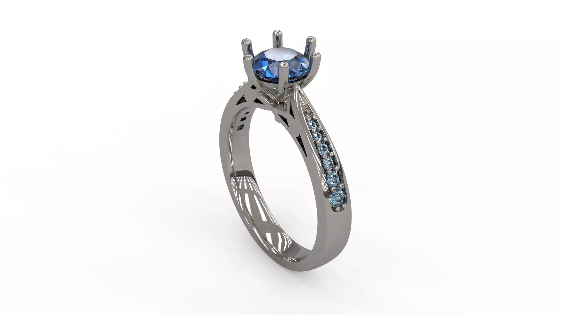Woman Solitaire Ring 154 3D print model