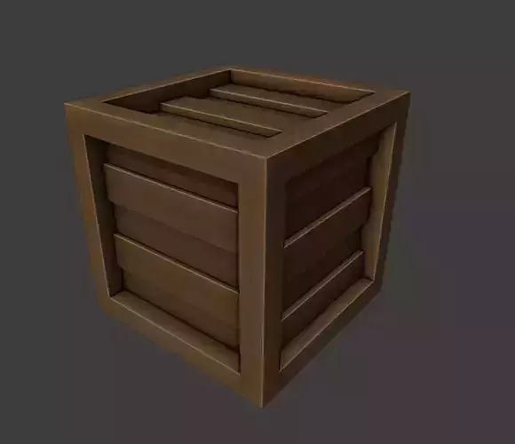 Low Poly Wooden Box Free low-poly 3D model