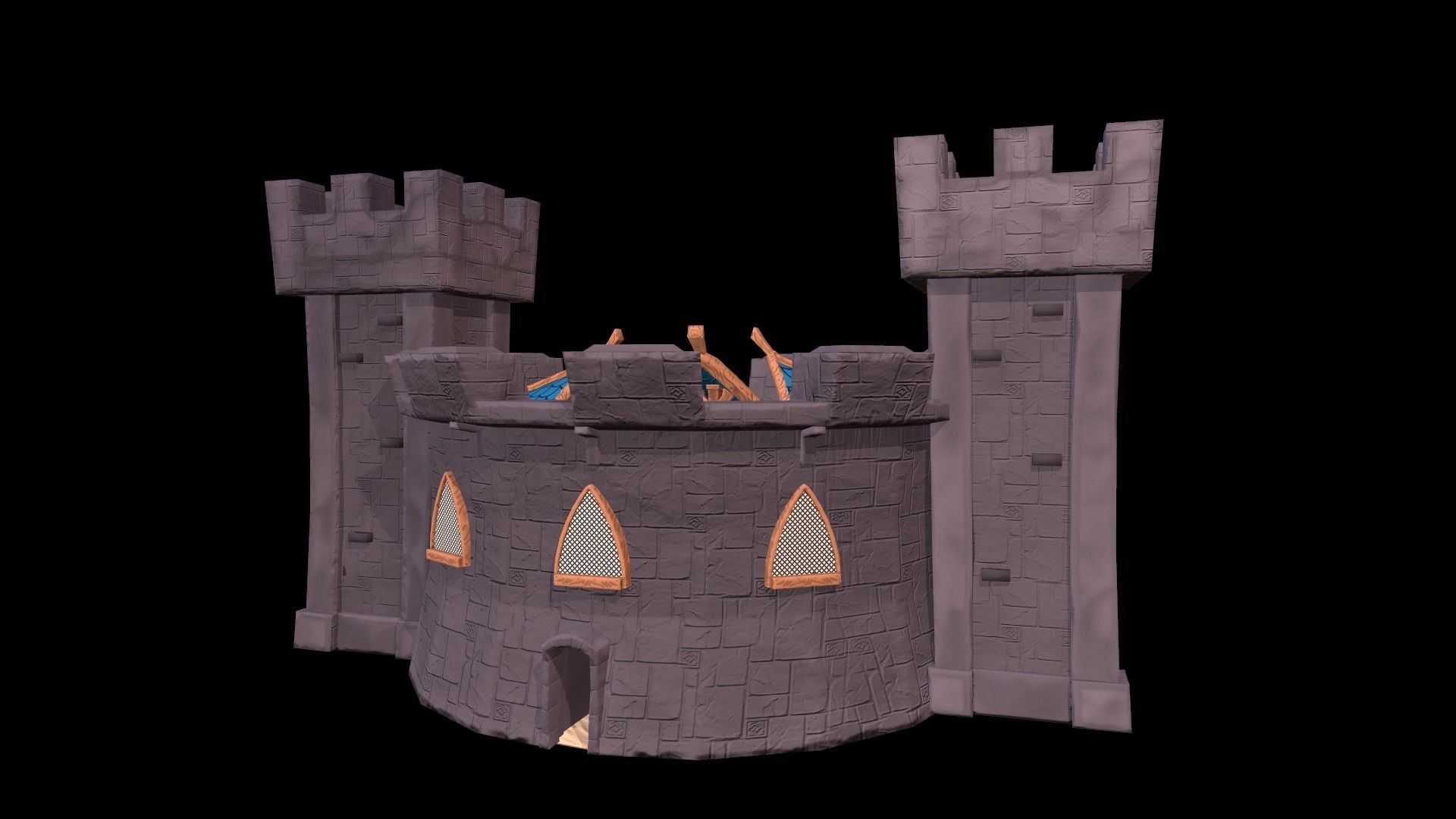 Game ready Stylized City Low-poly 3D model_17