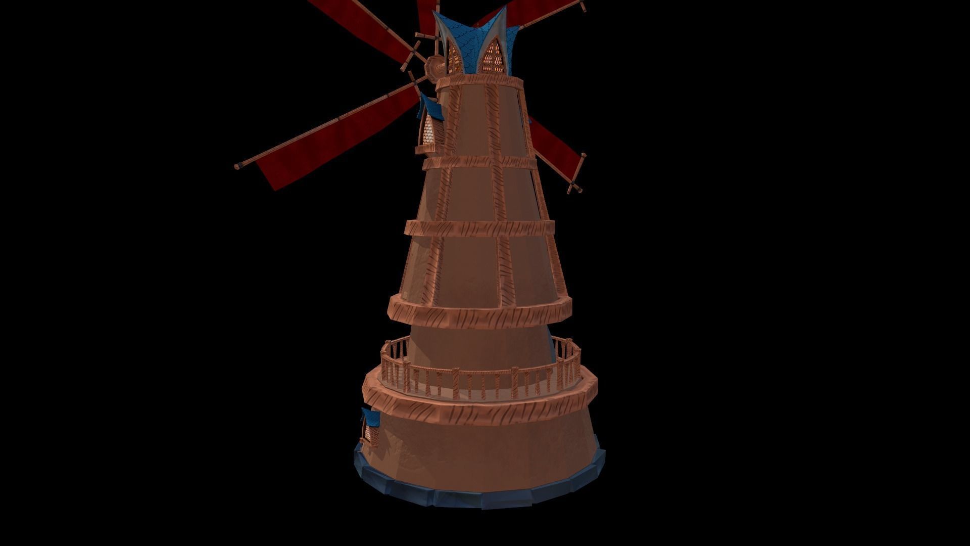 Game ready Stylized City Low-poly 3D model_16