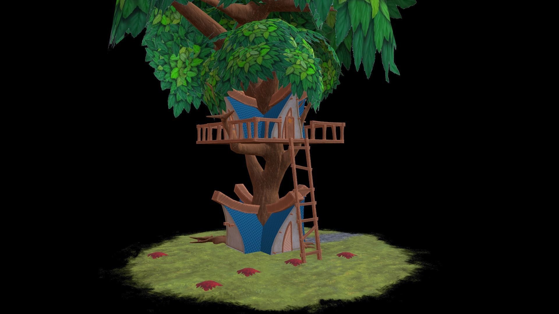 Game ready Stylized City Low-poly 3D model_8