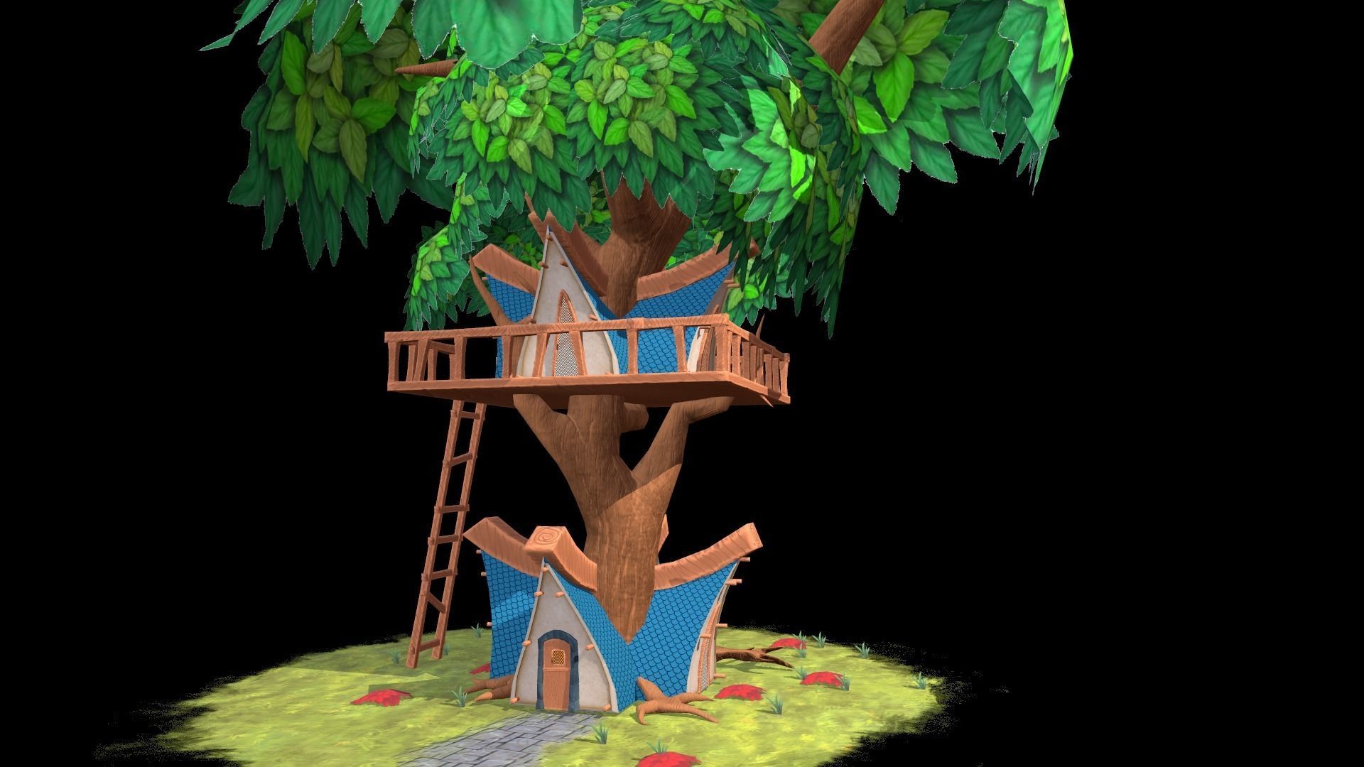 Game ready Stylized City Low-poly 3D model_12