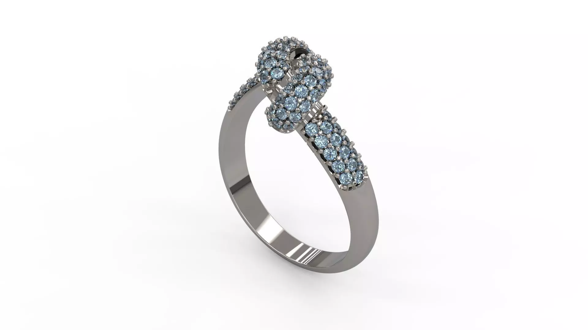 Woman Knot Solitaire Ring 160 3D print model