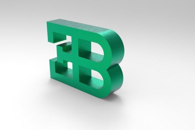BUGATTI letter e 3D print model_1