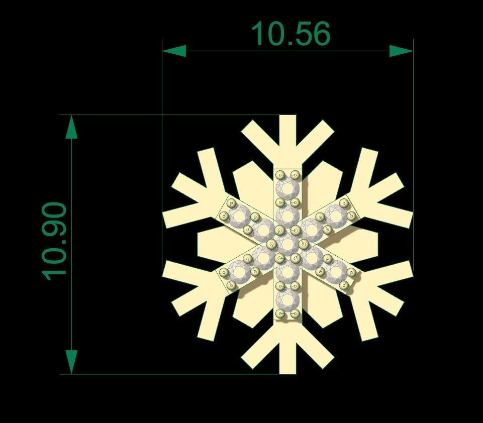 Snowflake Pendant 91 3D print model_8