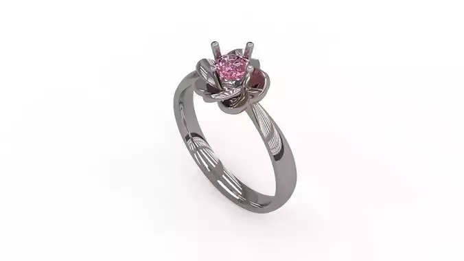 Woman Flower Solitaire Ring 178