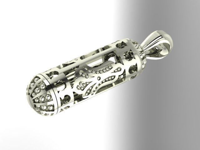 Openable Cylinder pendant 3D print model_3