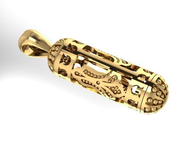 Openable Cylinder pendant 3D print model_1