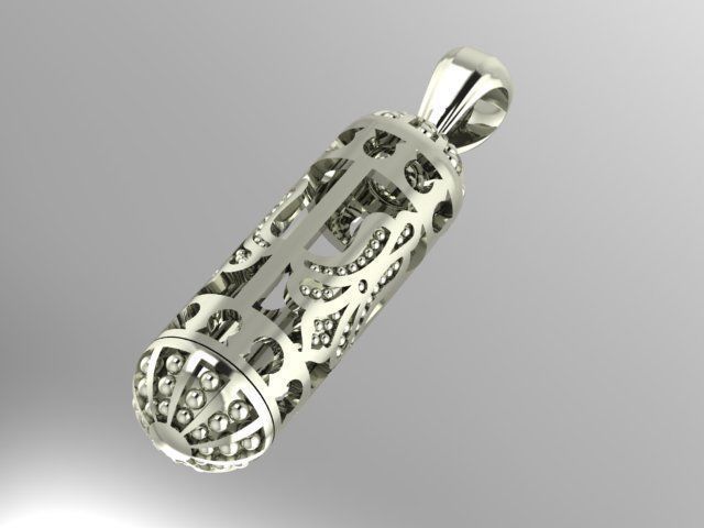 Openable Cylinder pendant 3D print model_4