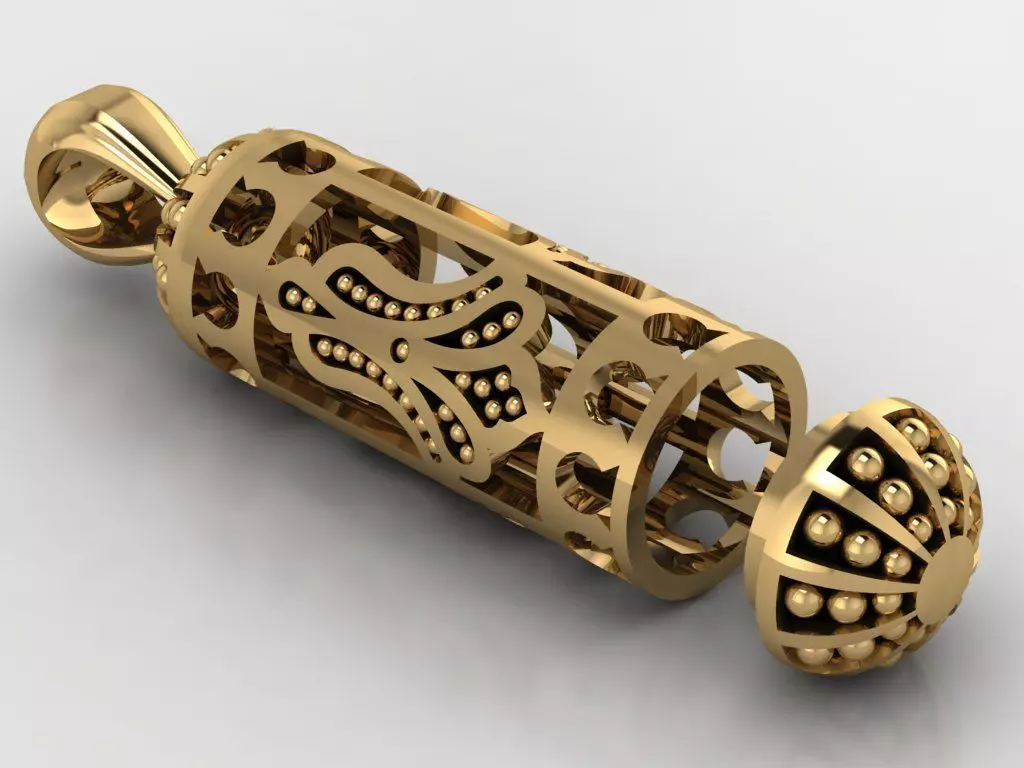 Openable Cylinder pendant 3D print model_0