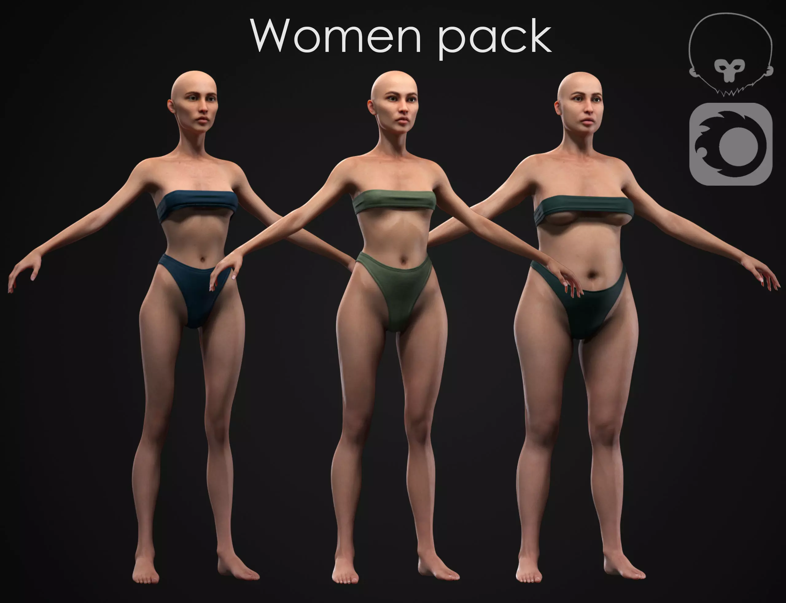 Women pack 3D Model Collection_0
