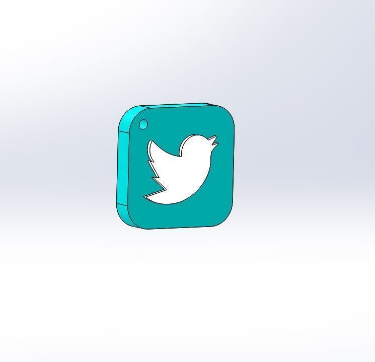 twitter youtube  telegram and whats up logo 3D print model_6