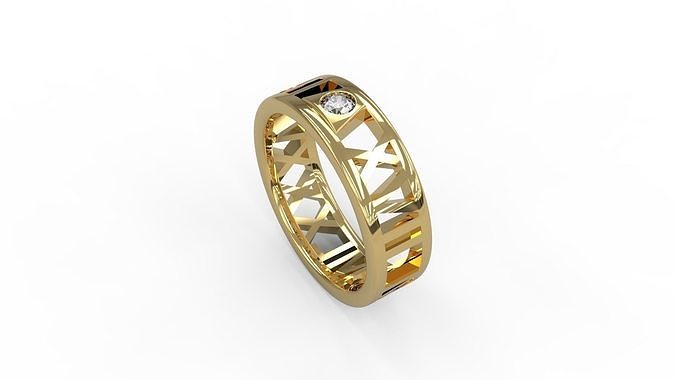 Men Band Ring 34 3D print model