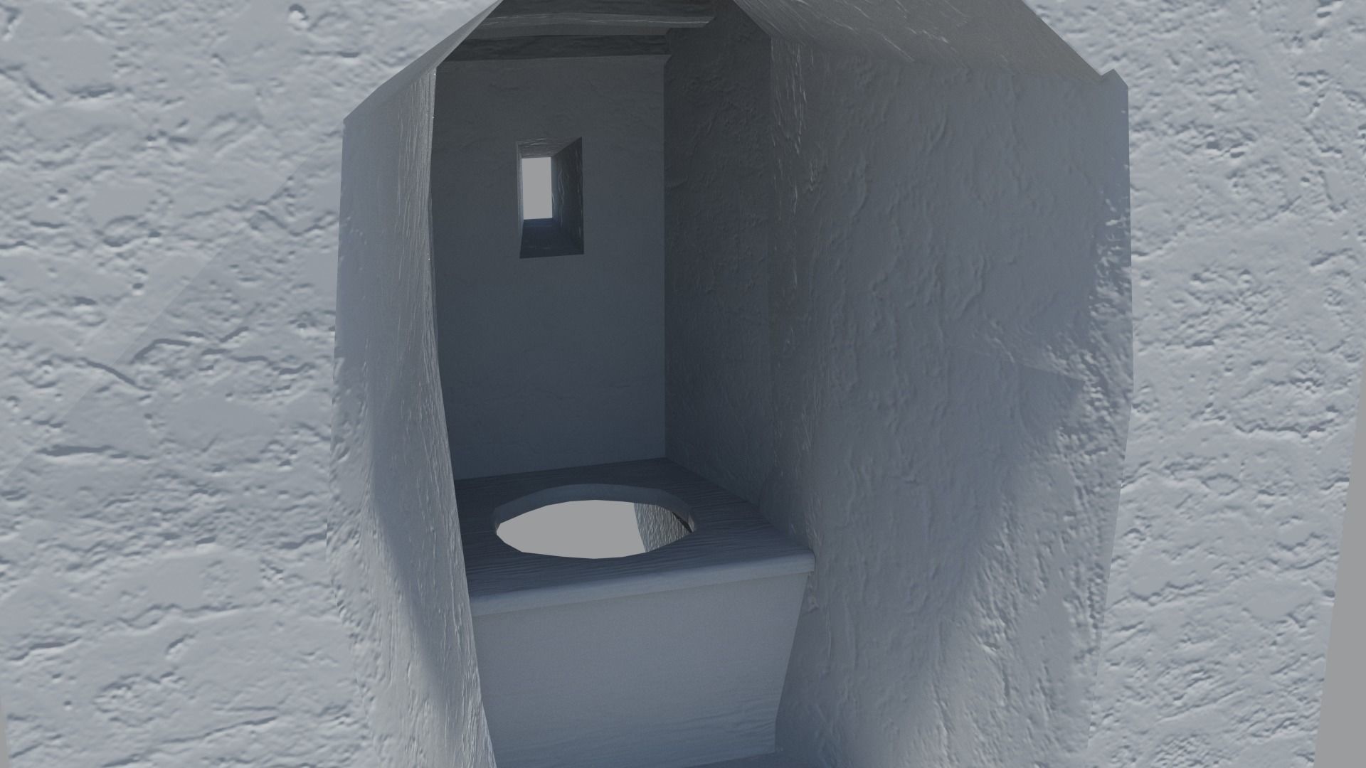Medieval castle garderobe toilet Low-poly 3D model_34