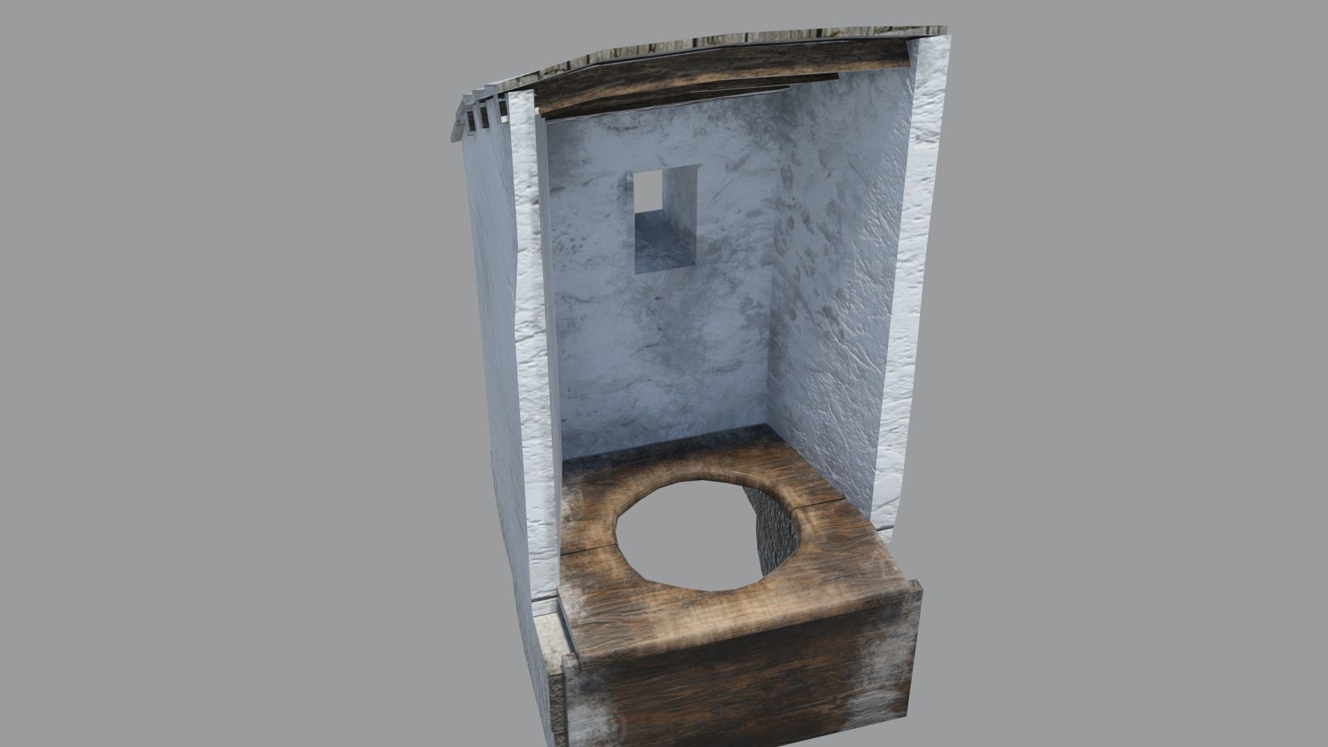 Medieval castle garderobe toilet Low-poly 3D model_7