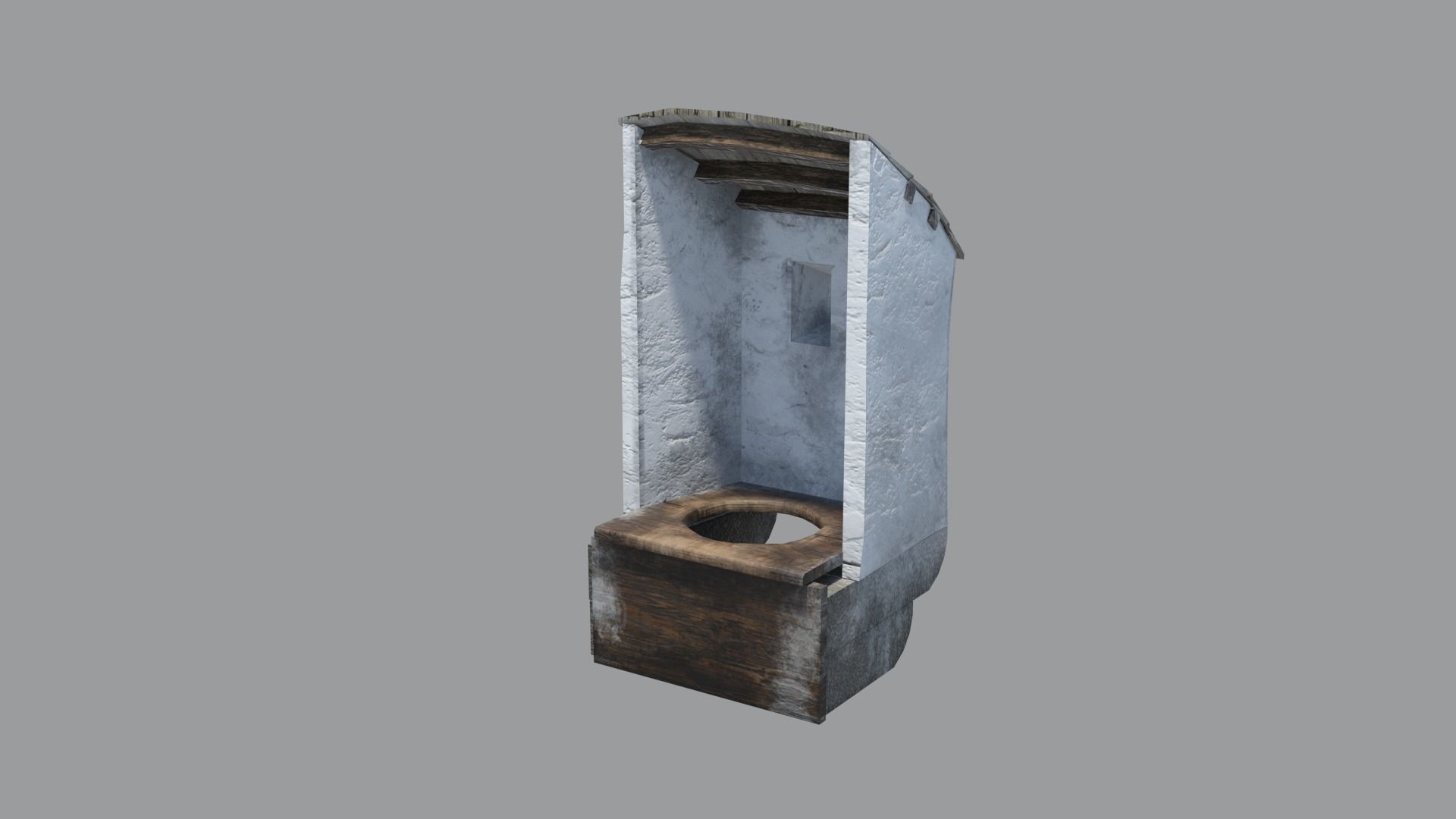 Medieval castle garderobe toilet Low-poly 3D model_6
