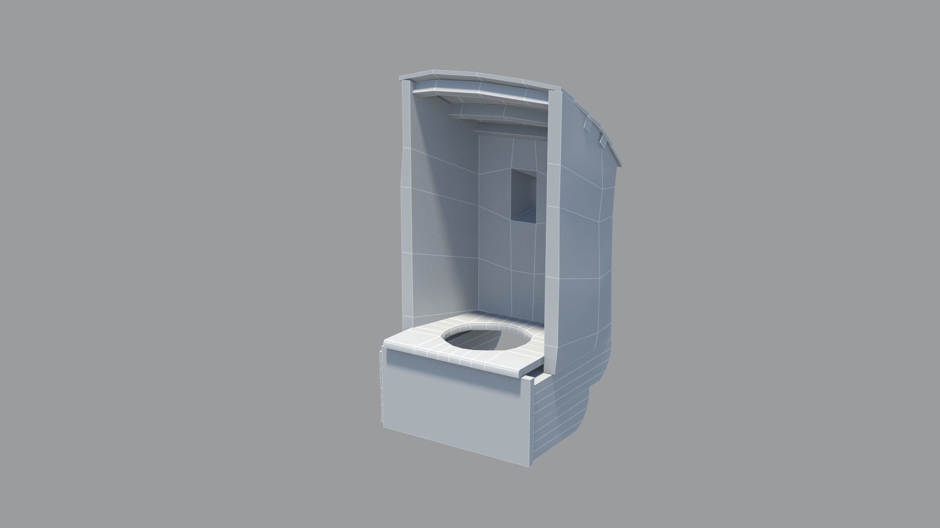 Medieval castle garderobe toilet Low-poly 3D model_16
