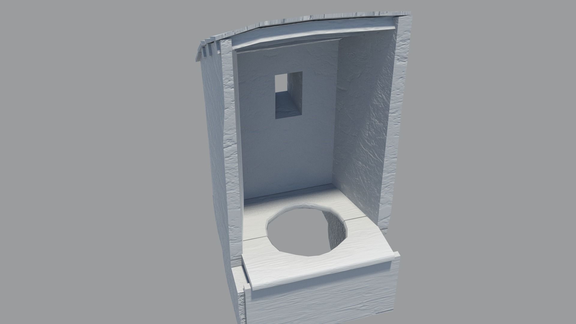 Medieval castle garderobe toilet Low-poly 3D model_23