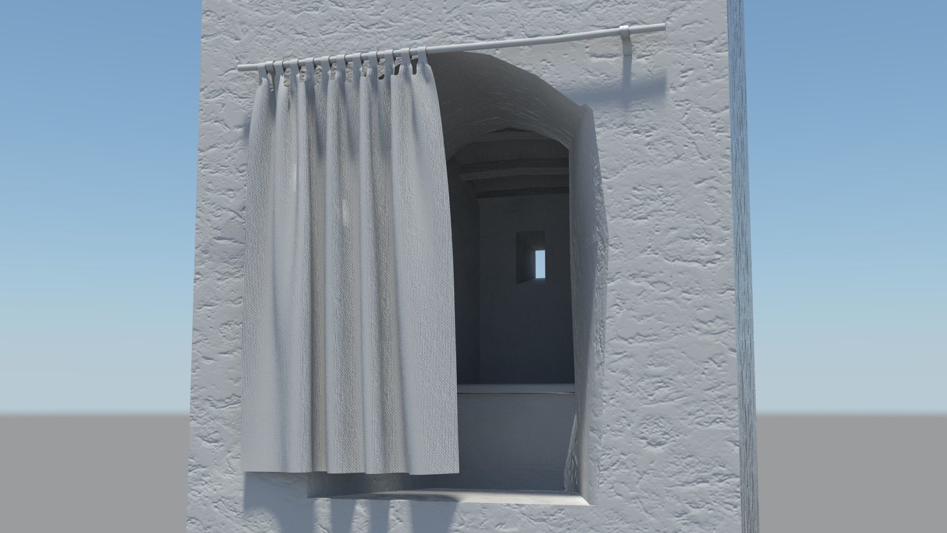 Medieval castle garderobe toilet Low-poly 3D model_29