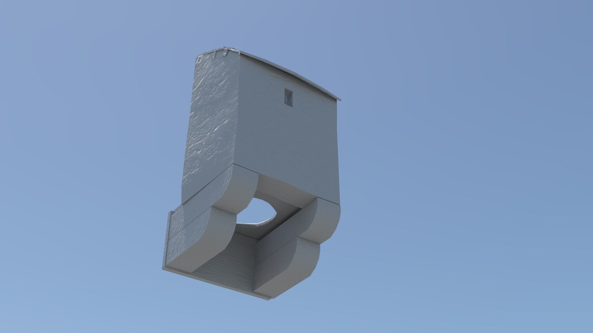 Medieval castle garderobe toilet Low-poly 3D model_26