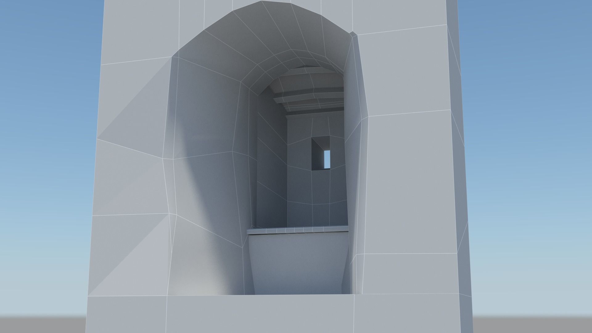Medieval castle garderobe toilet Low-poly 3D model_33