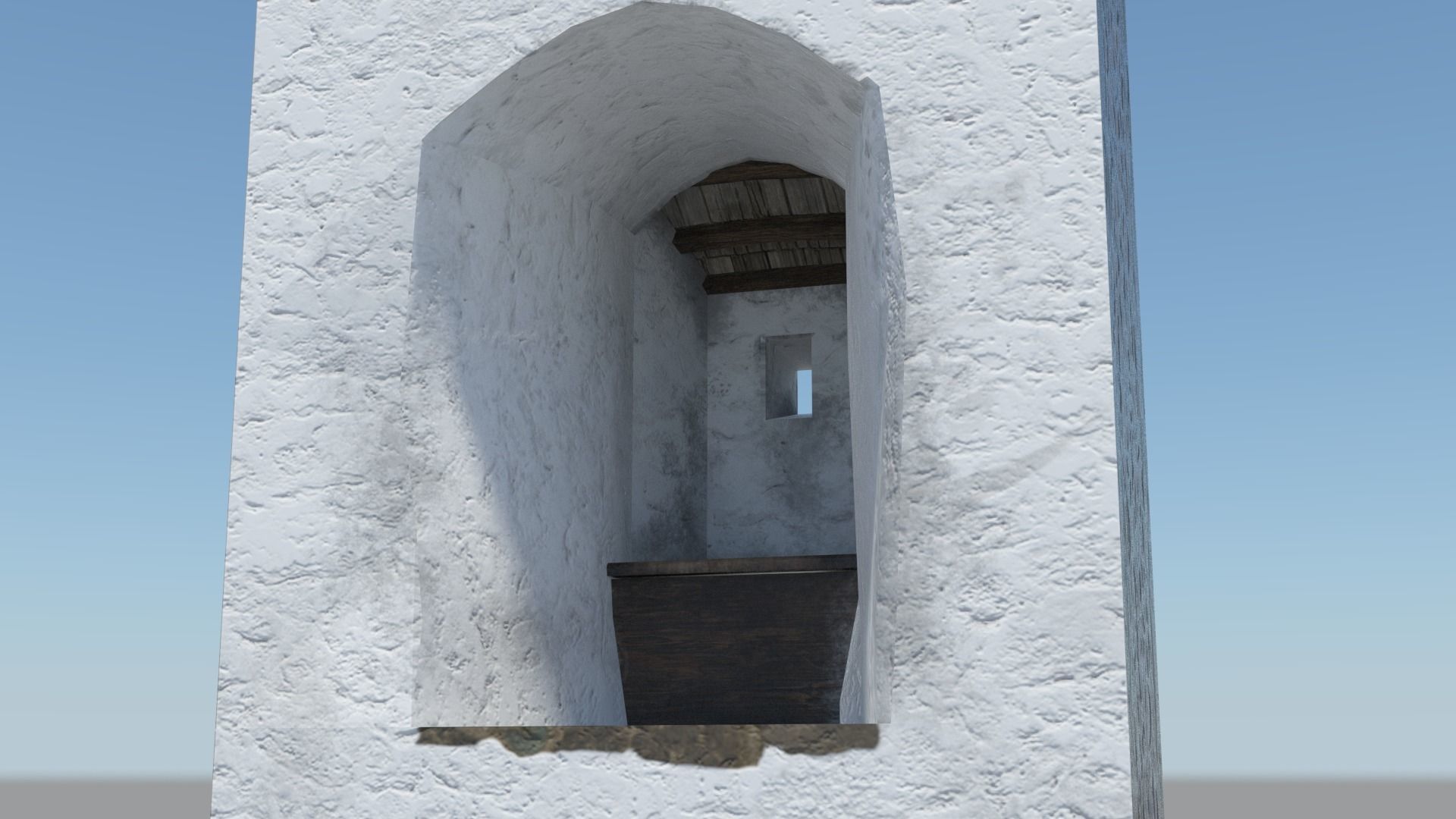 Medieval castle garderobe toilet Low-poly 3D model_9