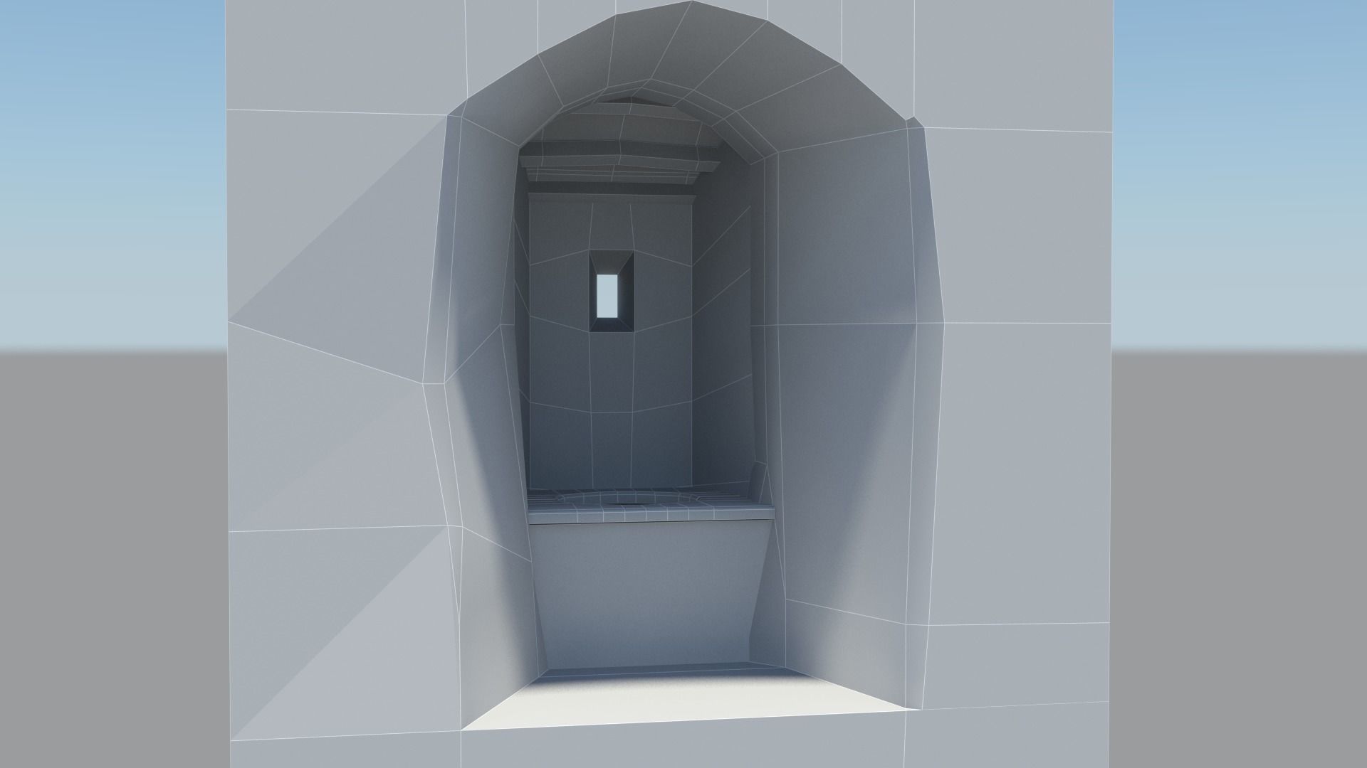 Medieval castle garderobe toilet Low-poly 3D model_32