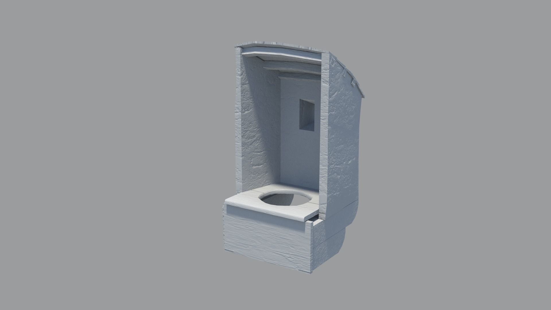 Medieval castle garderobe toilet Low-poly 3D model_18