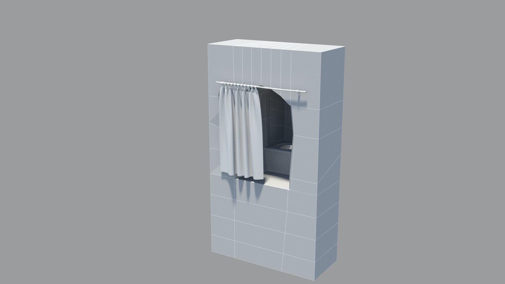 Medieval castle garderobe toilet Low-poly 3D model_17