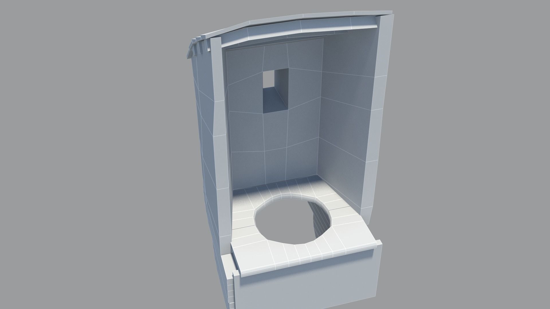 Medieval castle garderobe toilet Low-poly 3D model_20