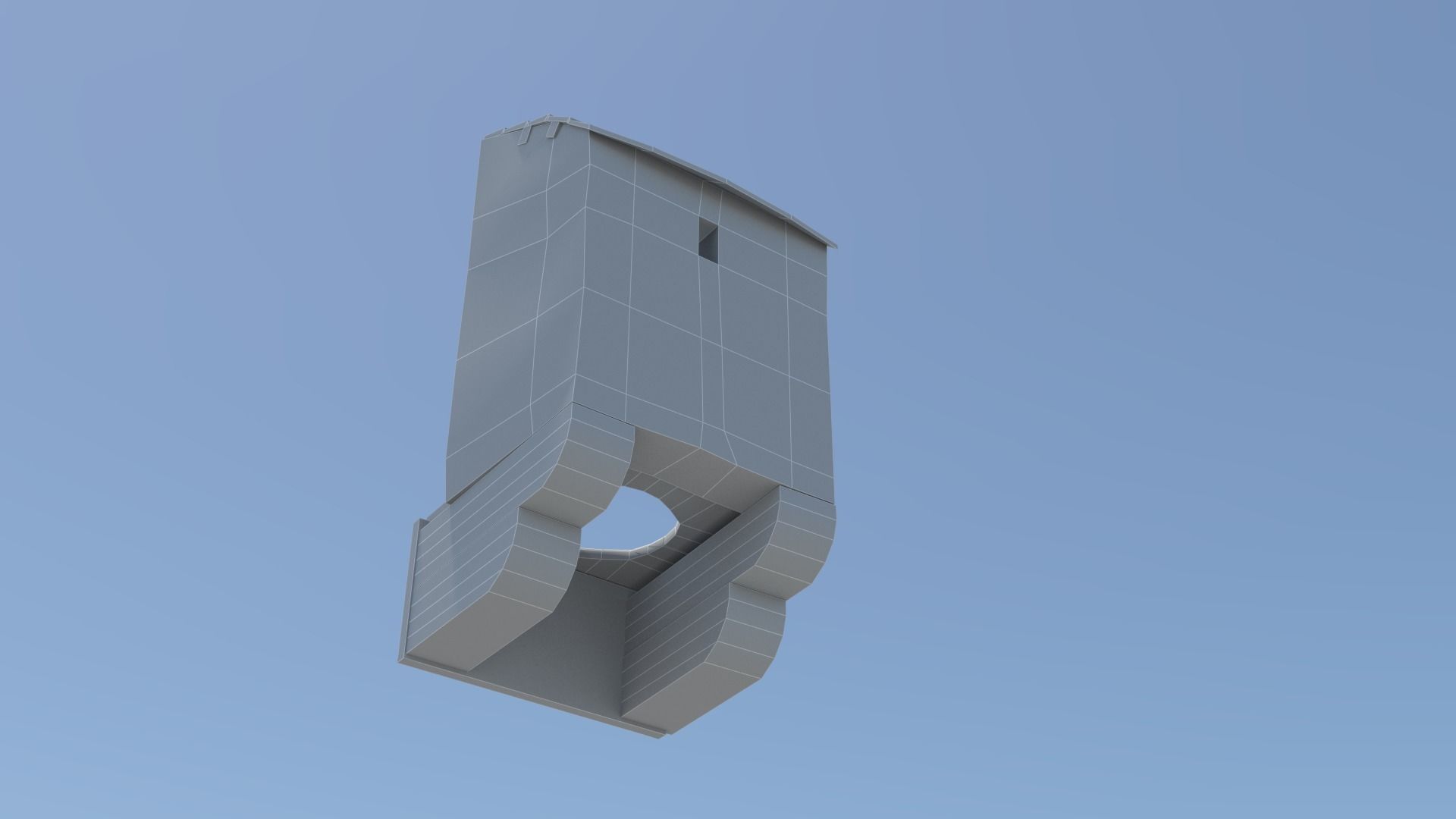 Medieval castle garderobe toilet Low-poly 3D model_22