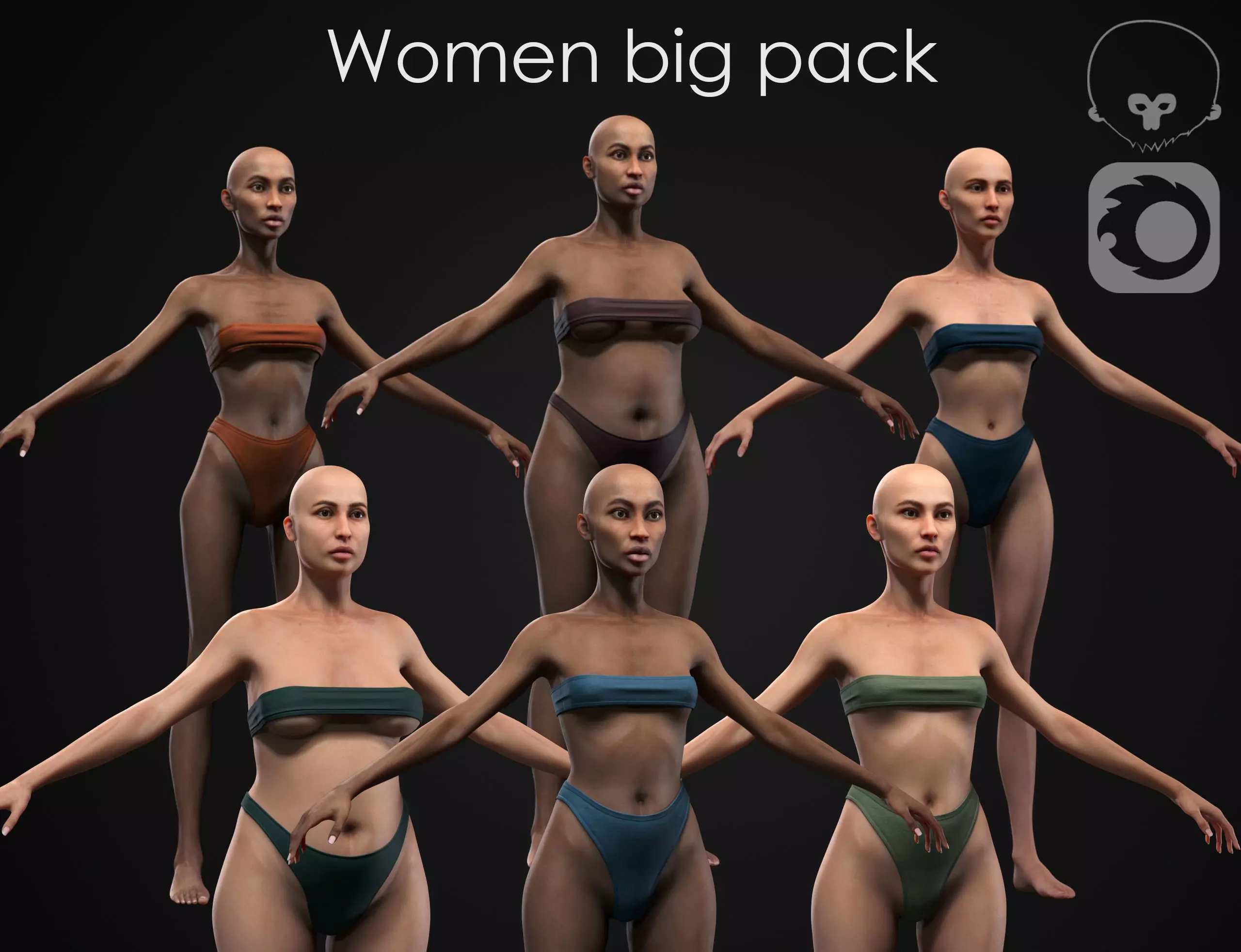Big women pack 3D Model Collection_0