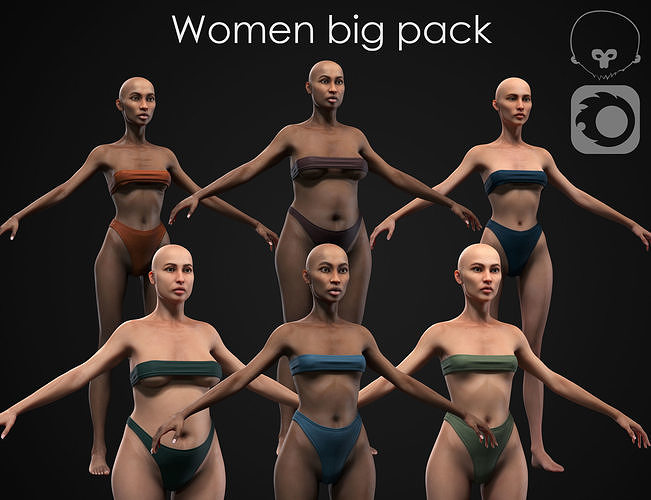 Big women pack 3D Model Collection