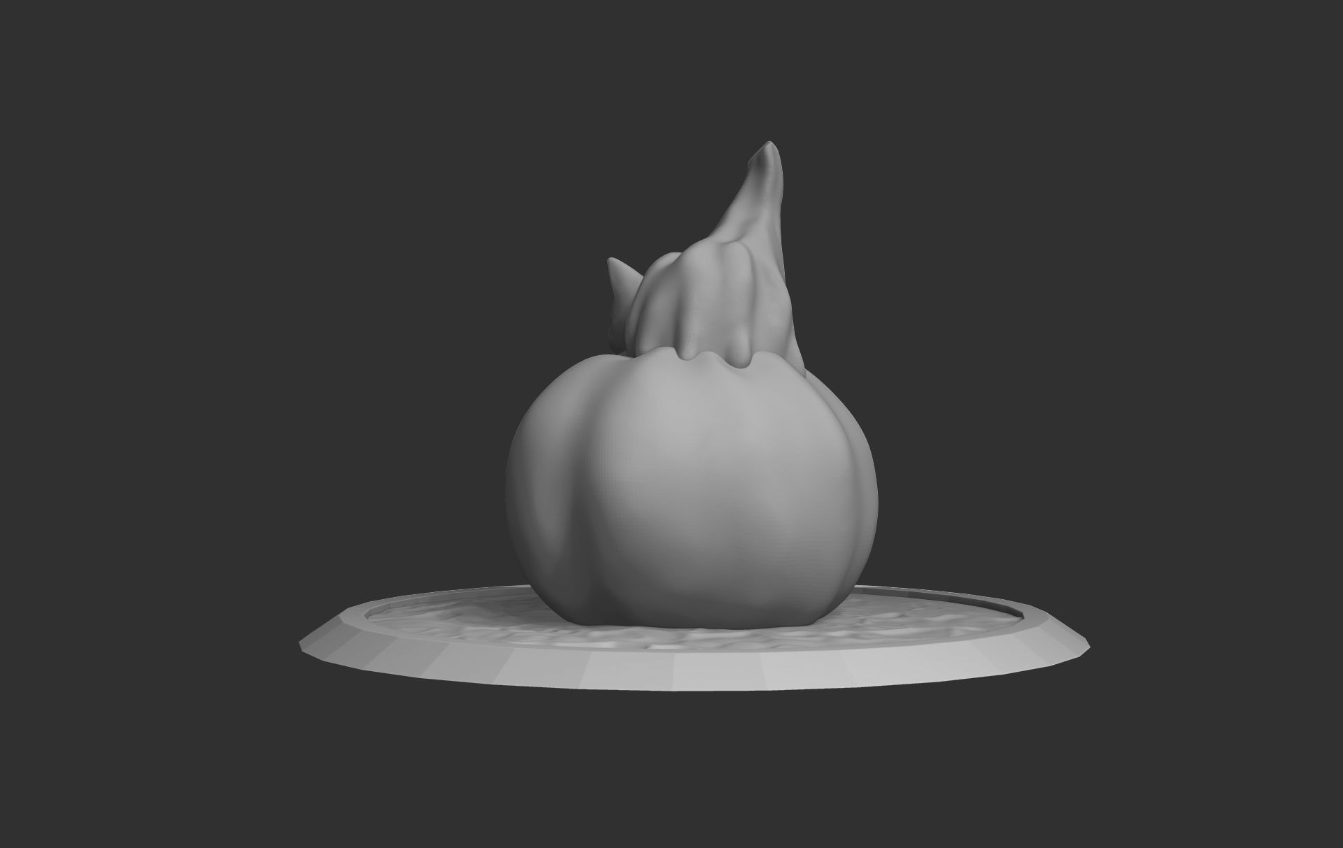 Pumpkin and cat 3D print model_3