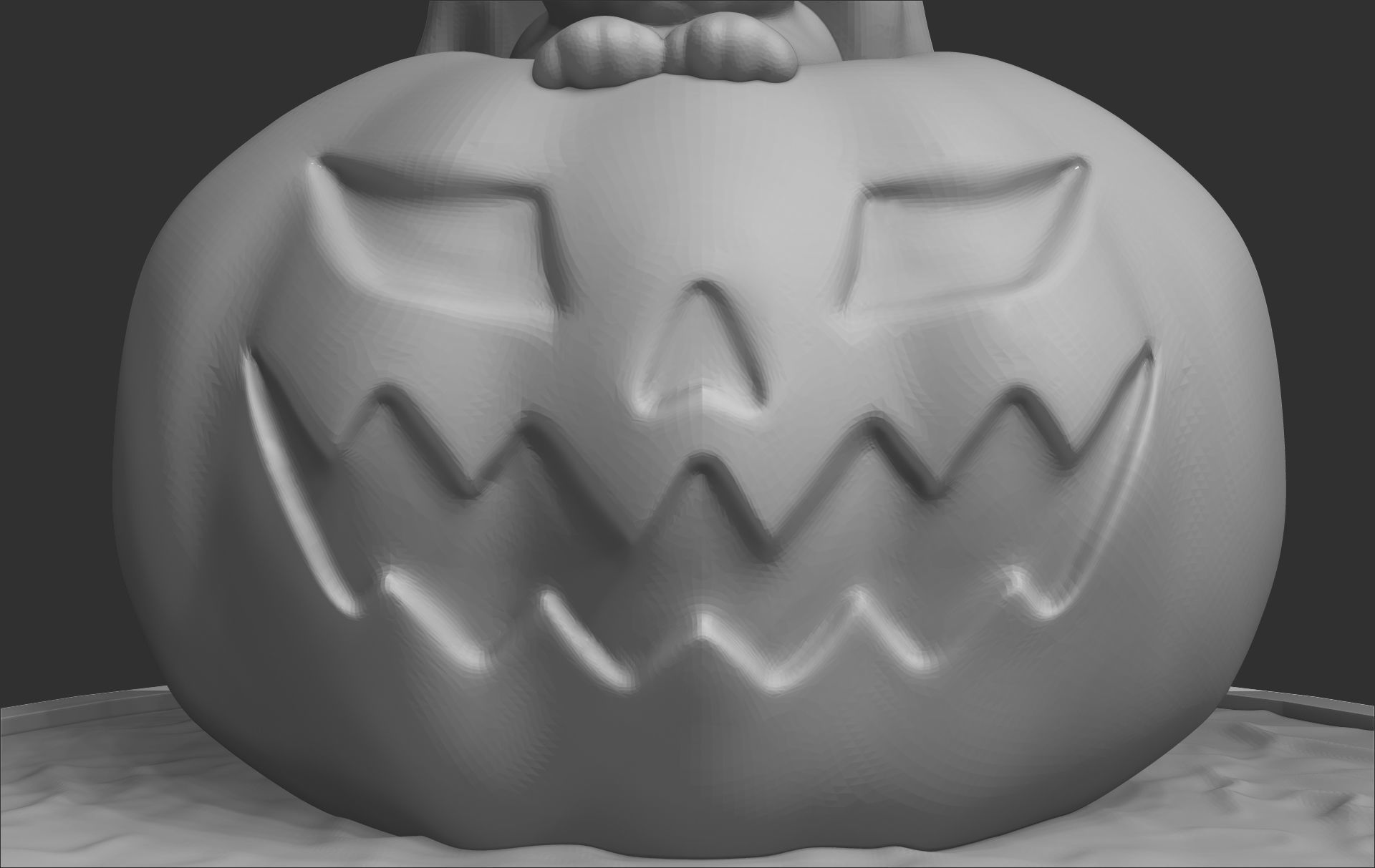 Pumpkin and cat 3D print model_9