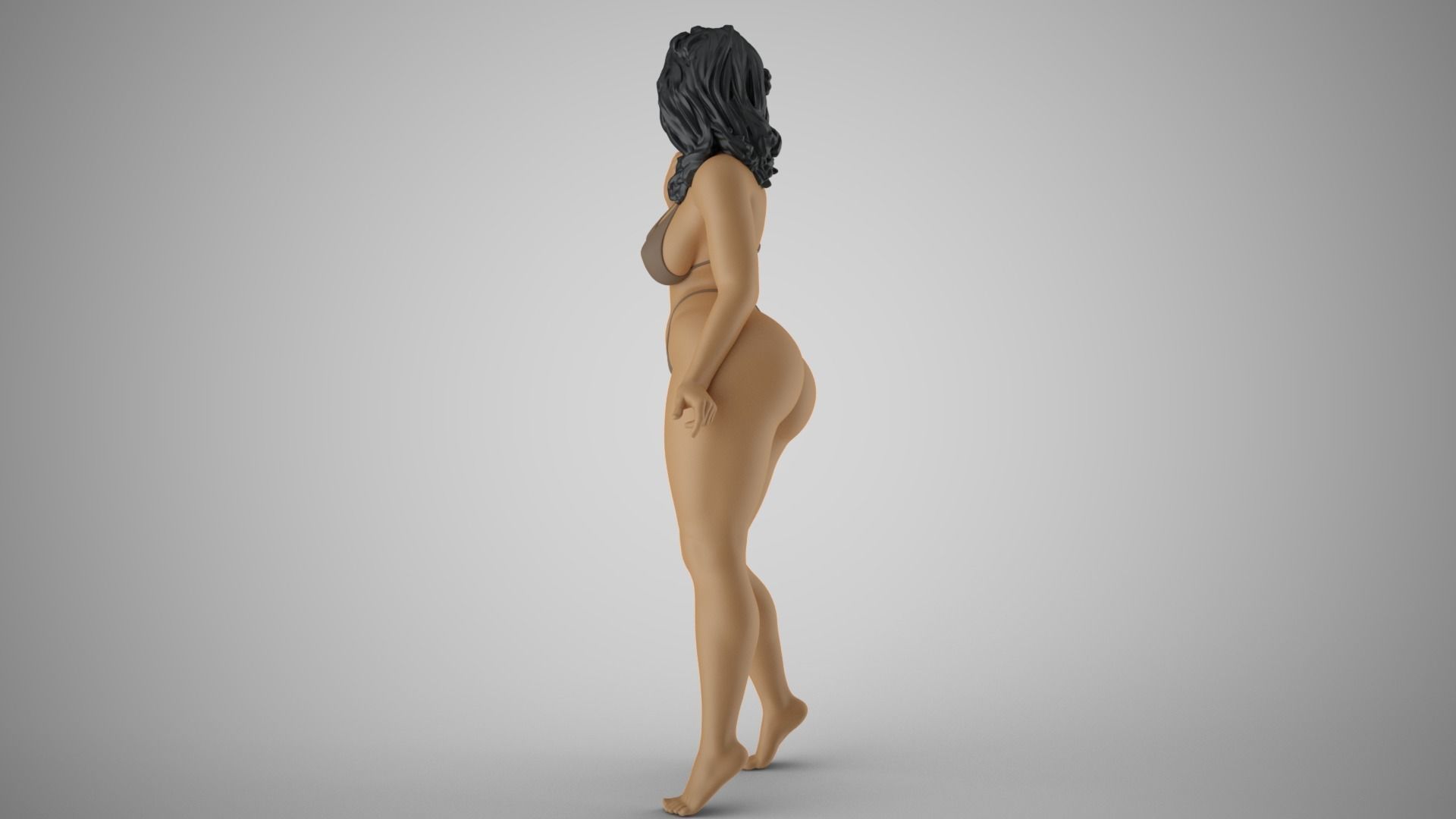 Untouched woman in bikini 3D print model_9