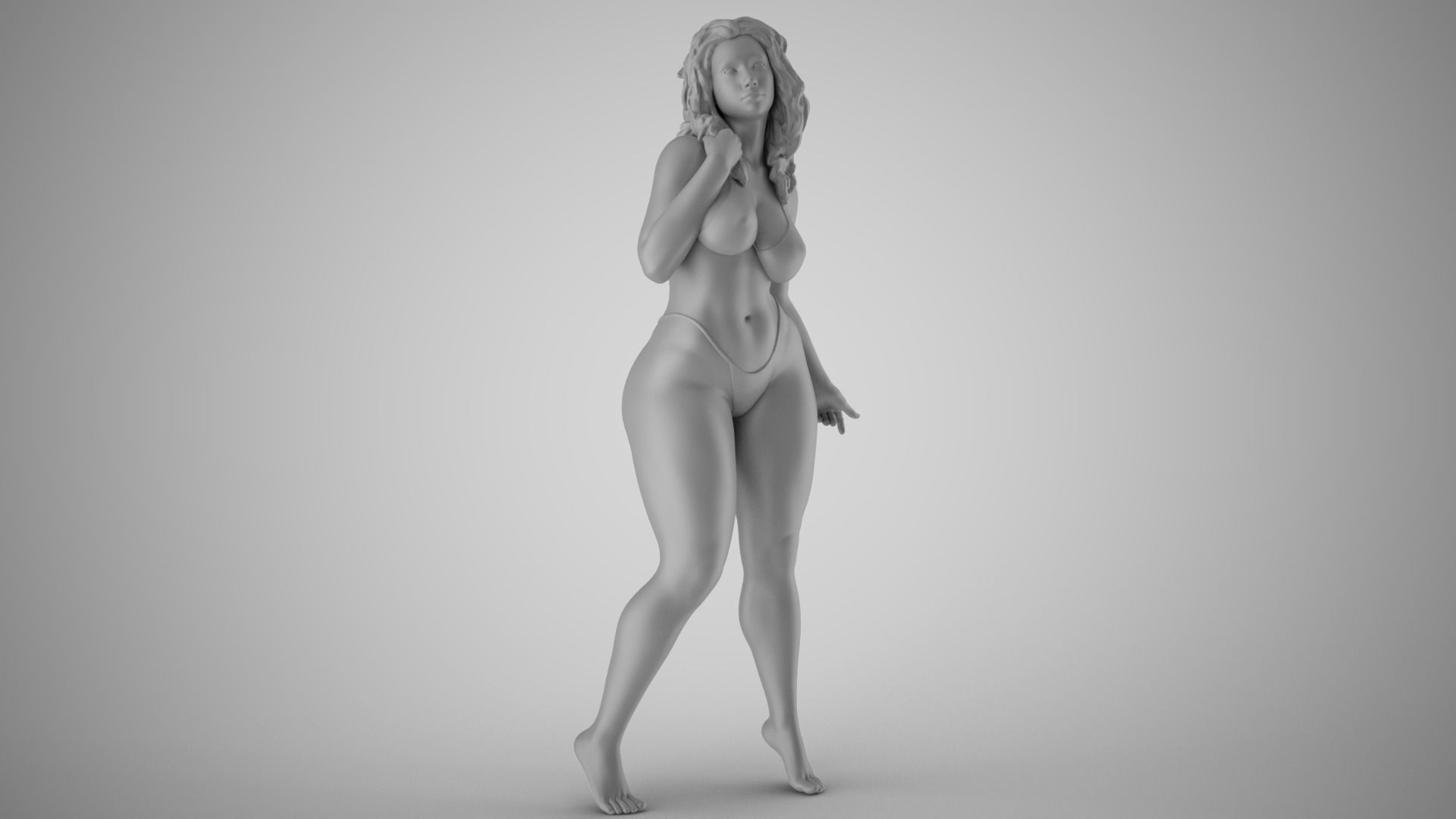 Untouched woman in bikini 3D print model_3