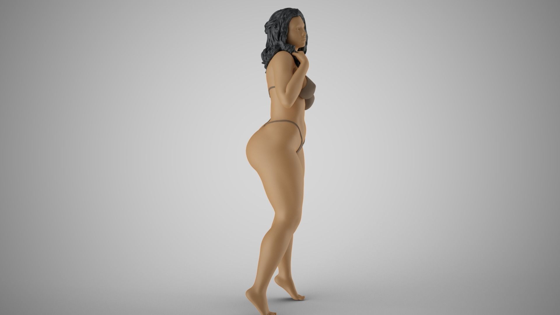 Untouched woman in bikini 3D print model_5