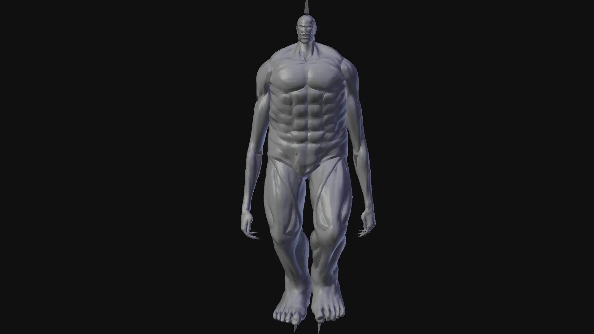 attack on titan  Armored  and colossal titan 3D model_7
