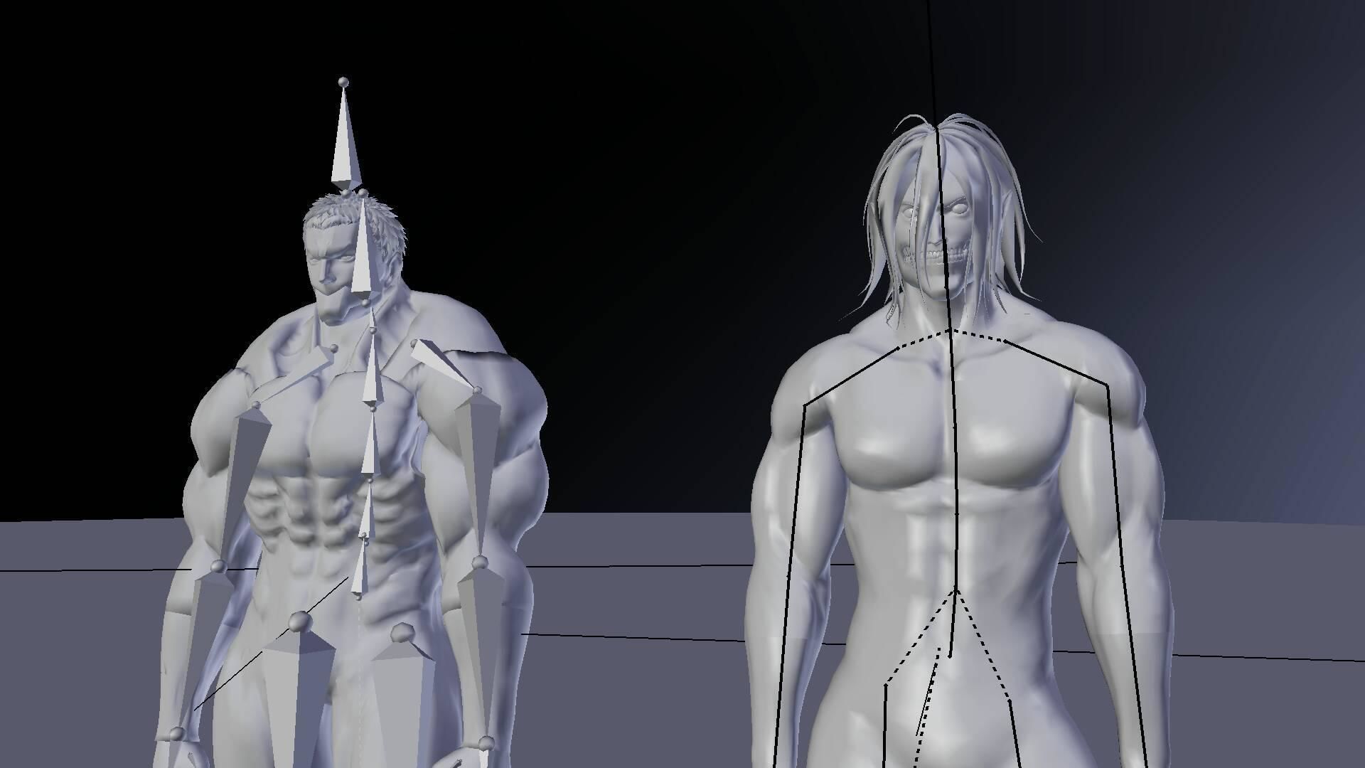 attack on titan  Armored  and colossal titan 3D model_9