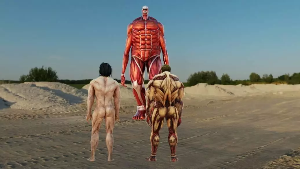 attack on titan  Armored  and colossal titan 3D model_0