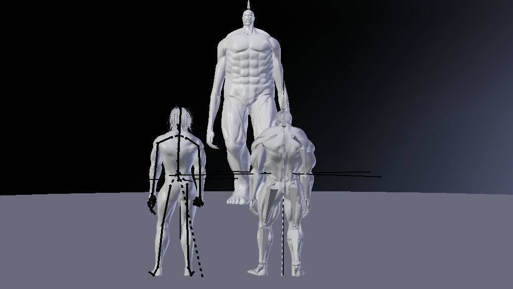 attack on titan  Armored  and colossal titan 3D model_1
